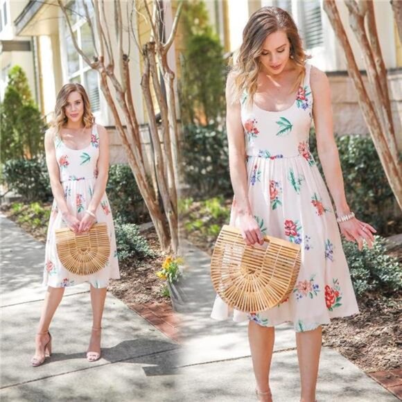 Womens Bamboo Handbag Handmade Large Tote Bag Straw Beach Bags Beach Purse - Picture 6 of 7